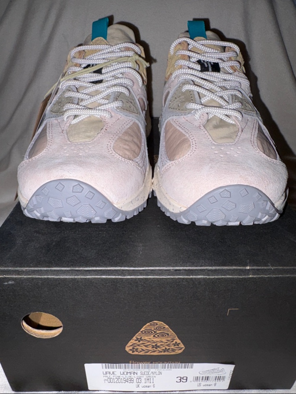 NWT Flower Mountain WAVE WOMAN Suede and fabric sneakers - Light pink-Lilac - Picture 11 of 16